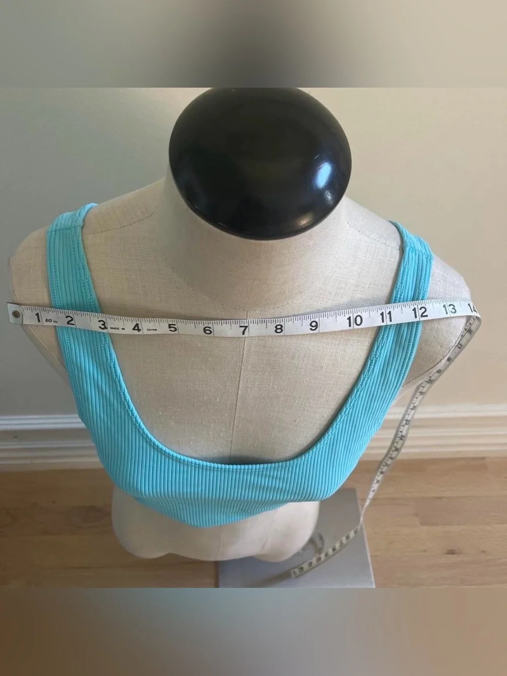 Frankie's Bikinis Ribbed Crop Swim Top - Aqua